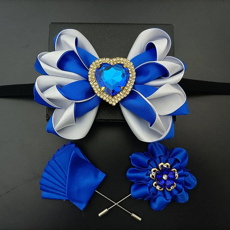 Original Design Bow Tie Set Luxury High-end Men's Dress Shirt Accessories Collar Flower Corsage Wedding Bowtie Pocket Towel Sets
