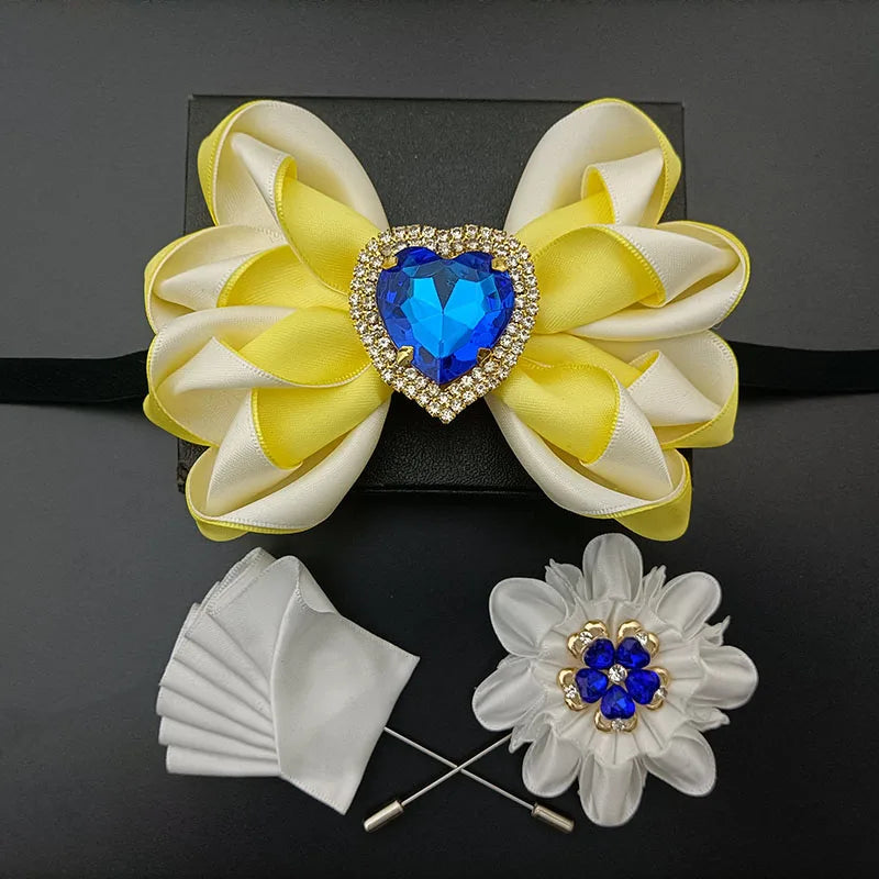 Original Design Bow Tie Set Luxury High-end Men's Dress Shirt Accessories Collar Flower Corsage Wedding Bowtie Pocket Towel Sets