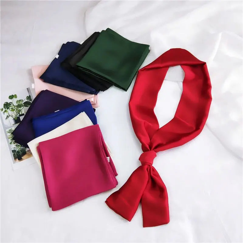 Solid Color High-End Men's Black Thin Scarf Double-Sided Decorative Professional Shirt Anti-Dirt Collar Scarf