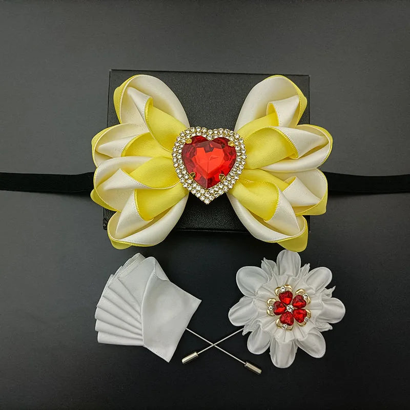 Original Design Bow Tie Set Luxury High-end Men's Dress Shirt Accessories Collar Flower Corsage Wedding Bowtie Pocket Towel Sets