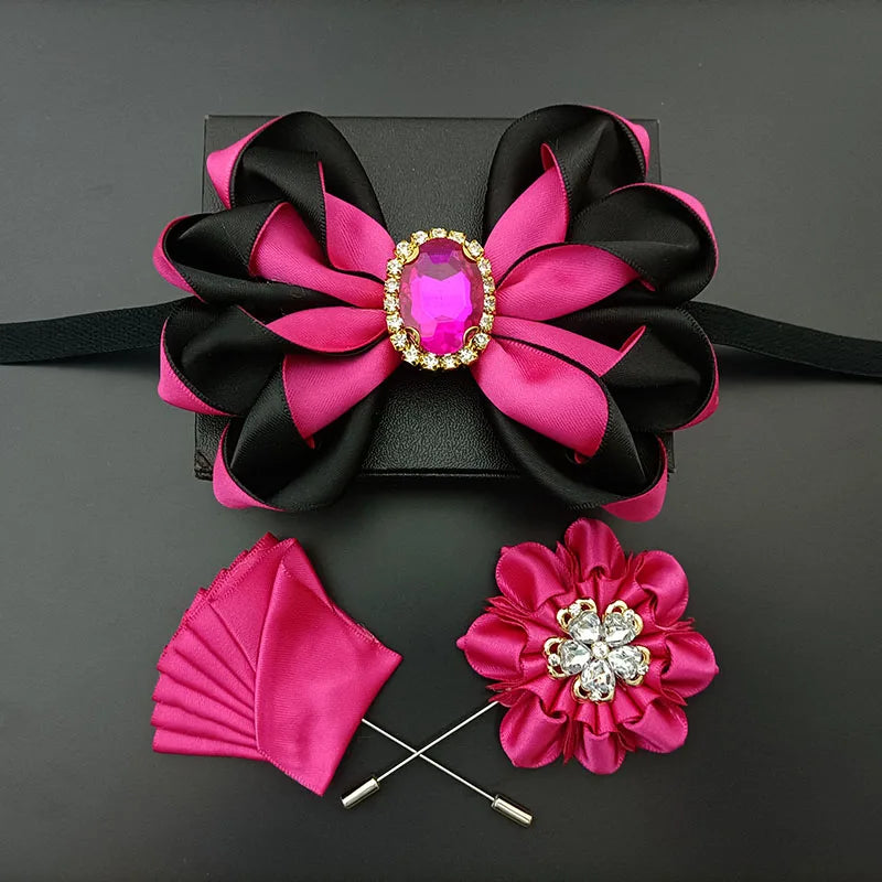 Original Design Bow Tie Set Luxury High-end Men's Dress Shirt Accessories Collar Flower Corsage Wedding Bowtie Pocket Towel Sets