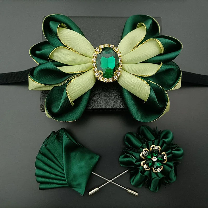 Original Design Bow Tie Set Luxury High-end Men's Dress Shirt Accessories Collar Flower Corsage Wedding Bowtie Pocket Towel Sets