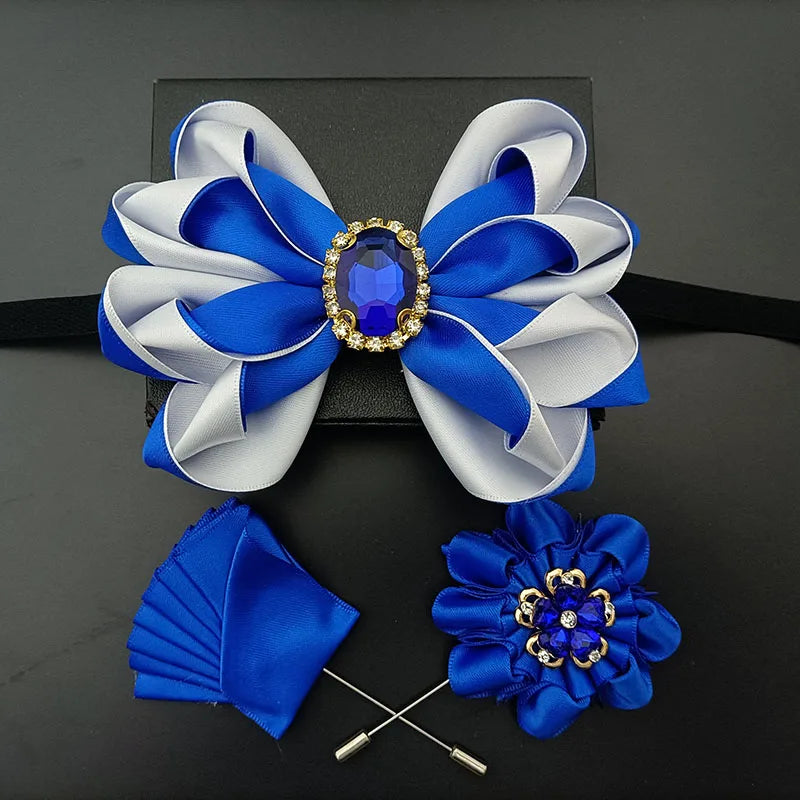 Original Design Bow Tie Set Luxury High-end Men's Dress Shirt Accessories Collar Flower Corsage Wedding Bowtie Pocket Towel Sets