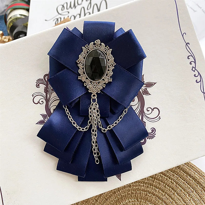 High-End Ribbon Bow Tie for Men Groom Wedding British-Style Bowtie Tassel Shirt Necktie Luxulry Jewelry Accessories