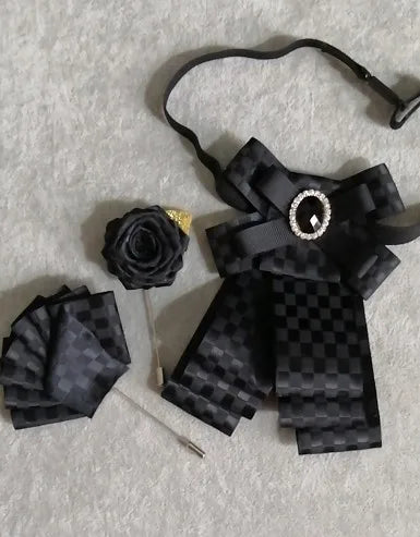 Men's Women's Tie Suit Formal High-end Fashion Jacket Collar Flower School Uniform Bow Adjustable Design