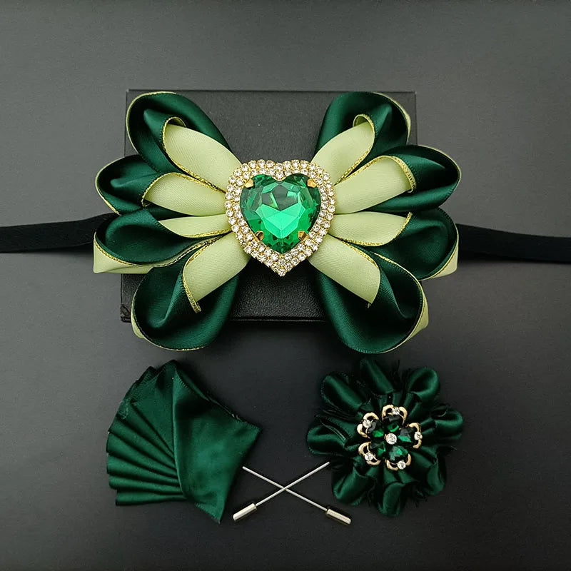 Original Design Bow Tie Set Luxury High-end Men's Dress Shirt Accessories Collar Flower Corsage Wedding Bowtie Pocket Towel Sets