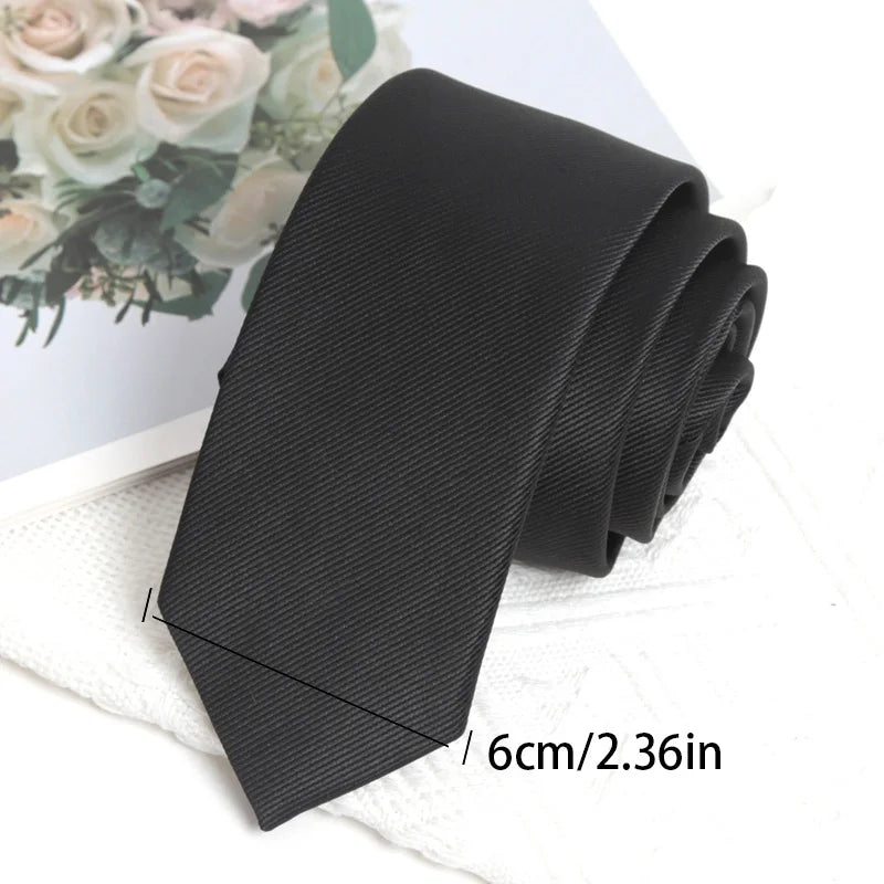 Mens Casual Slim Tie Fashion 6CM Necktie Black Stripes Floral Plaid Solid Ties for Man Neck Tie for Wedding Party Accessories