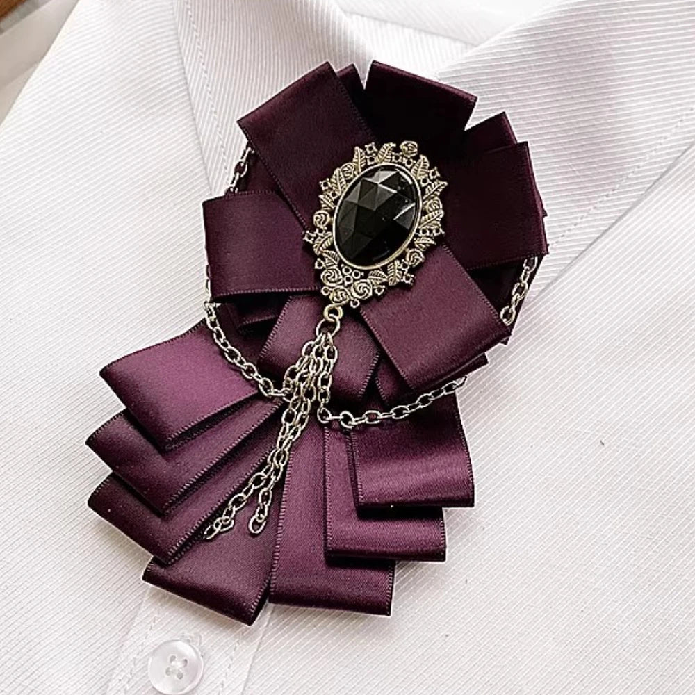 High-End Ribbon Bow Tie for Men Groom Wedding British-Style Bowtie Tassel Shirt Necktie Luxulry Jewelry Accessories