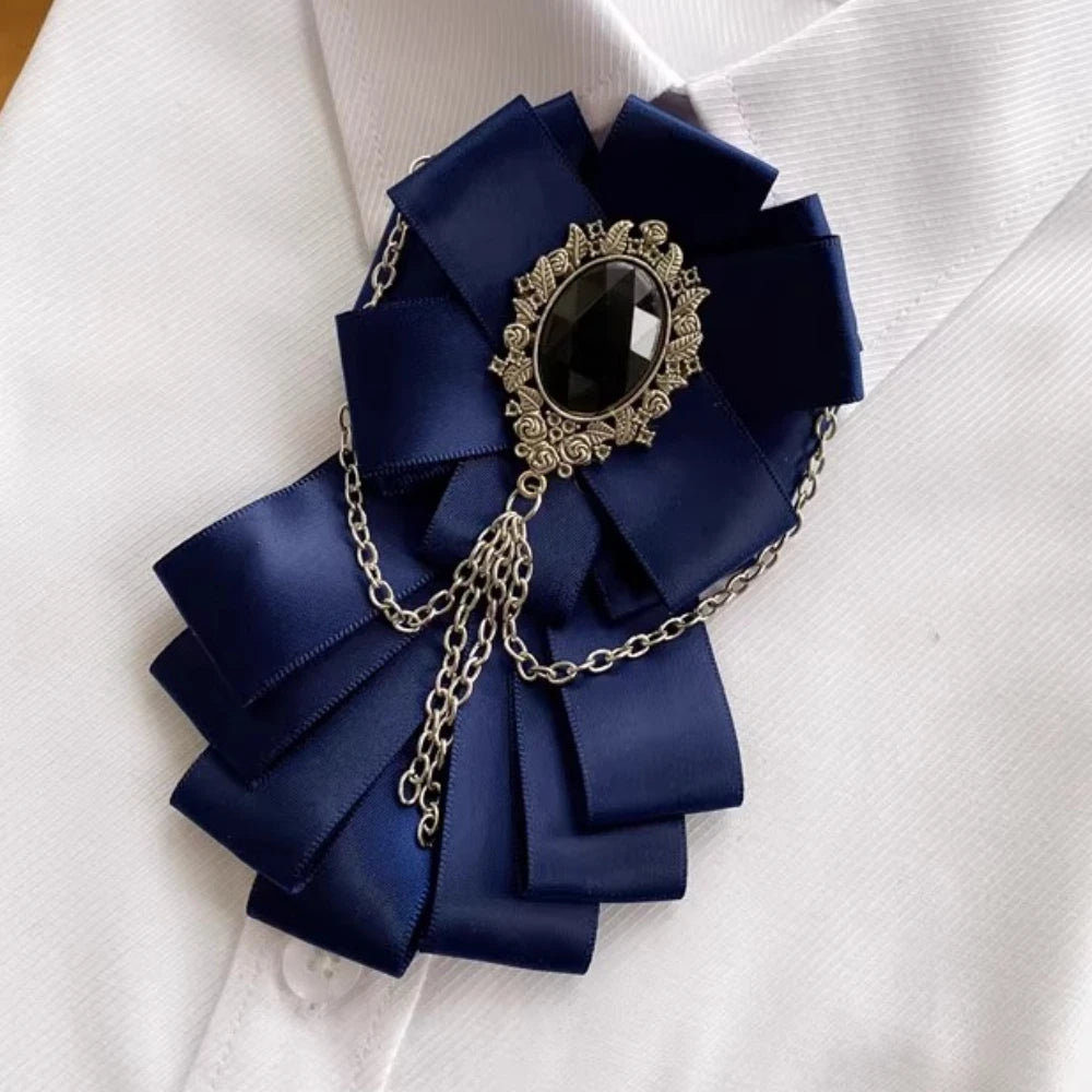High-End Ribbon Bow Tie for Men Groom Wedding British-Style Bowtie Tassel Shirt Necktie Luxulry Jewelry Accessories