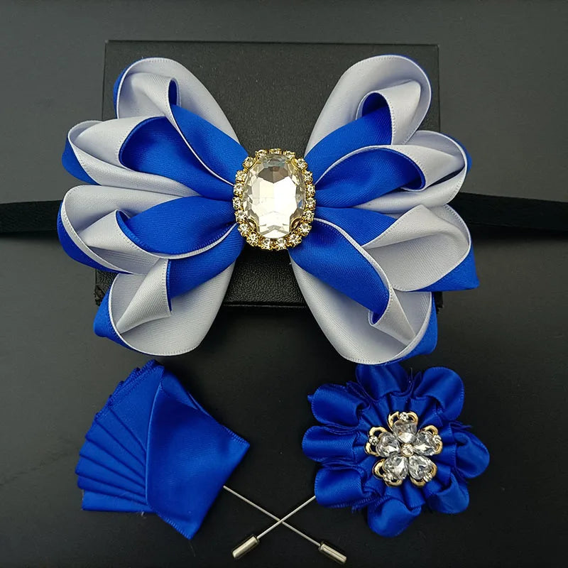 Original Design Bow Tie Set Luxury High-end Men's Dress Shirt Accessories Collar Flower Corsage Wedding Bowtie Pocket Towel Sets
