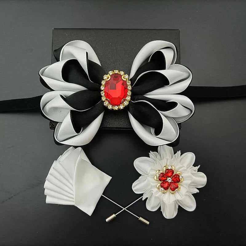 Original Design Bow Tie Set Luxury High-end Men's Dress Shirt Accessories Collar Flower Corsage Wedding Bowtie Pocket Towel Sets