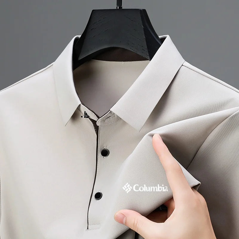 Designer Men's Brand Short Sleeve Polo Shirt New Lapel Casual Letter Print T-Shirt Top Versatile Business Trendy Men's Clothing