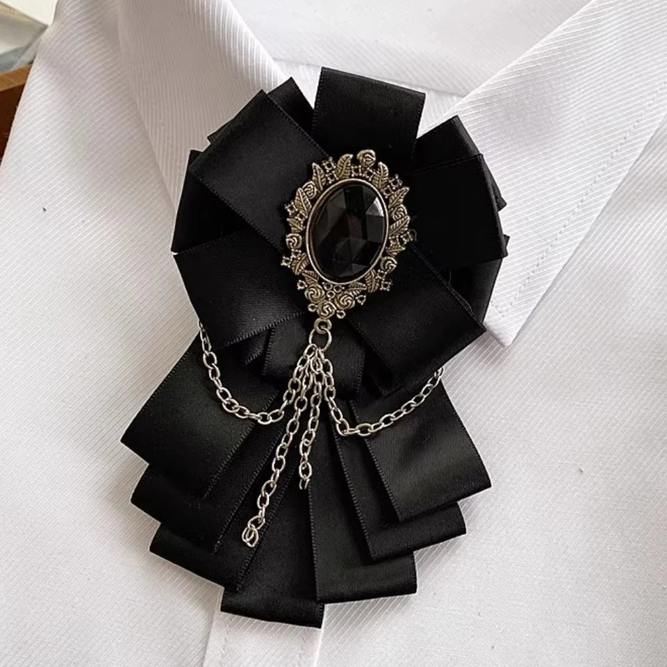 High-End Ribbon Bow Tie for Men Groom Wedding British-Style Bowtie Tassel Shirt Necktie Luxulry Jewelry Accessories