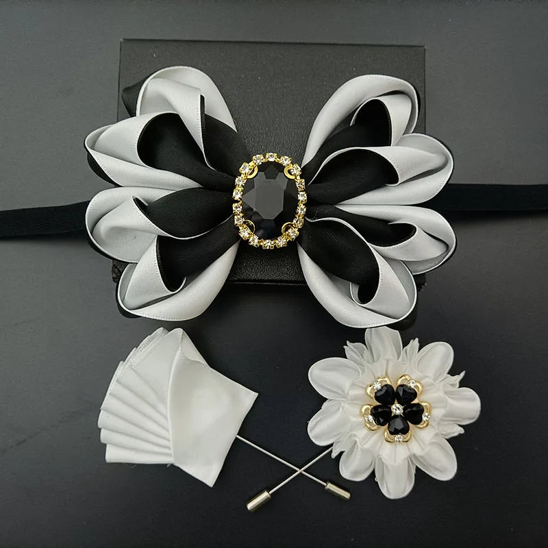 Original Design Bow Tie Set Luxury High-end Men's Dress Shirt Accessories Collar Flower Corsage Wedding Bowtie Pocket Towel Sets
