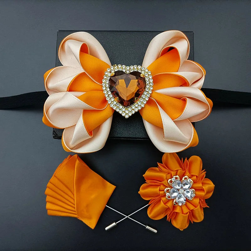 Original Design Bow Tie Set Luxury High-end Men's Dress Shirt Accessories Collar Flower Corsage Wedding Bowtie Pocket Towel Sets
