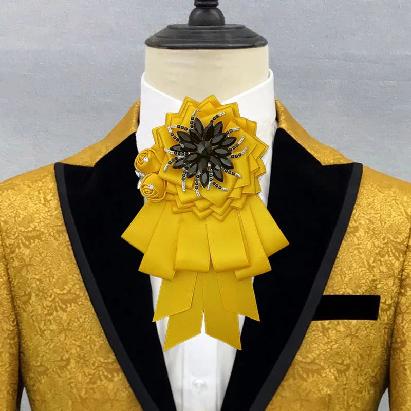 Luxury Bow Tie for Men's Original Design Handmade Jewelry High-end Mens Formal Wear Suit Shirt Accessories Wedding Collar Flower