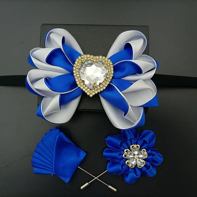 Original Design Bow Tie Set Luxury High-end Men's Dress Shirt Accessories Collar Flower Corsage Wedding Bowtie Pocket Towel Sets