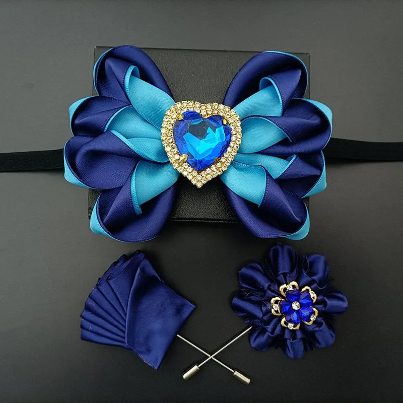 Original Design Bow Tie Set Luxury High-end Men's Dress Shirt Accessories Collar Flower Corsage Wedding Bowtie Pocket Towel Sets