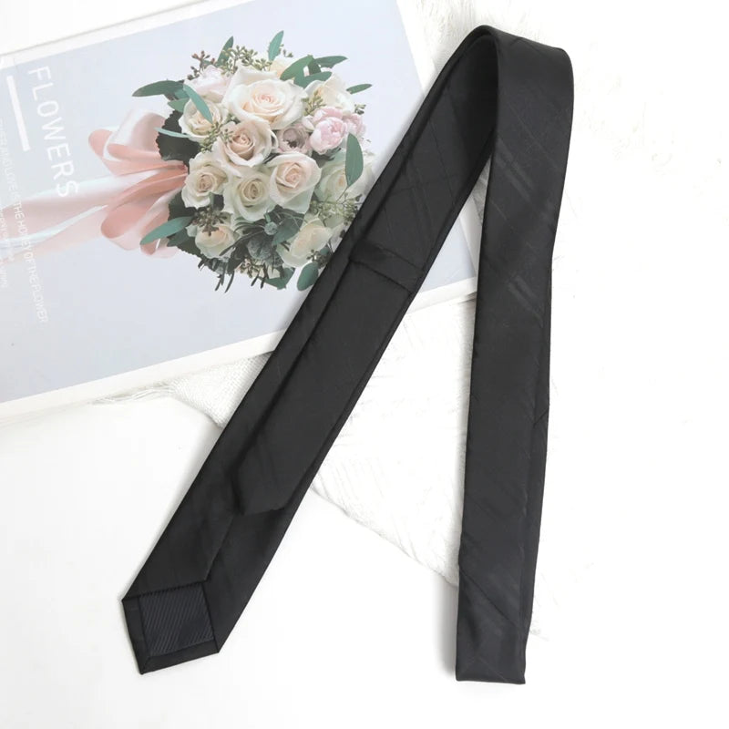 Mens Casual Slim Tie Fashion 6CM Necktie Black Stripes Floral Plaid Solid Ties for Man Neck Tie for Wedding Party Accessories