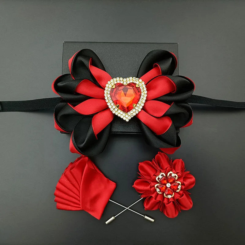 Original Design Bow Tie Set Luxury High-end Men's Dress Shirt Accessories Collar Flower Corsage Wedding Bowtie Pocket Towel Sets
