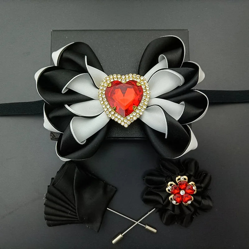 Original Design Bow Tie Set Luxury High-end Men's Dress Shirt Accessories Collar Flower Corsage Wedding Bowtie Pocket Towel Sets