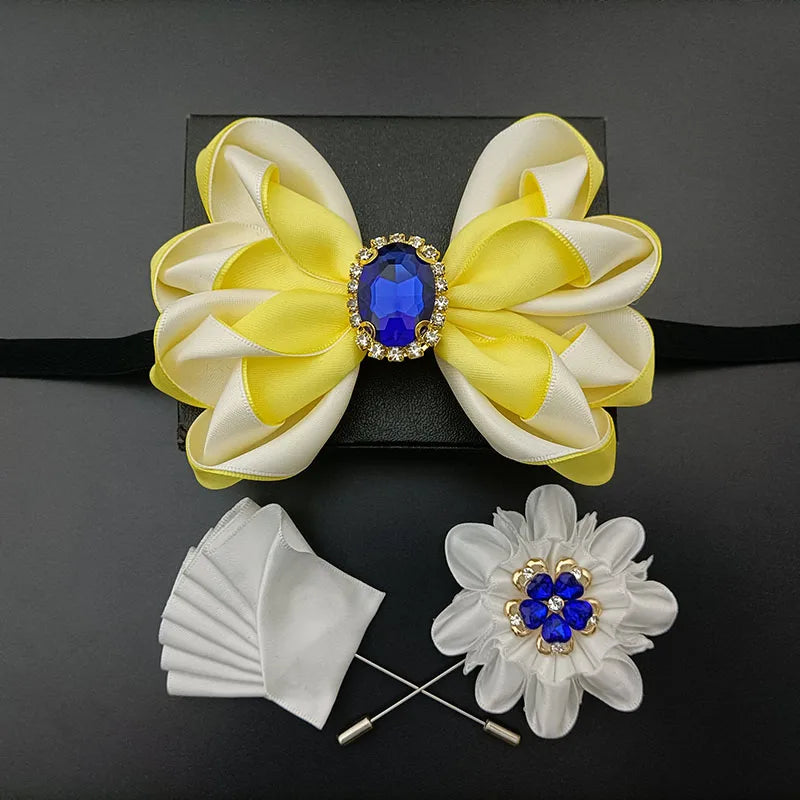 Original Design Bow Tie Set Luxury High-end Men's Dress Shirt Accessories Collar Flower Corsage Wedding Bowtie Pocket Towel Sets
