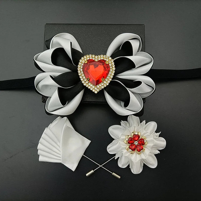Original Design Bow Tie Set Luxury High-end Men's Dress Shirt Accessories Collar Flower Corsage Wedding Bowtie Pocket Towel Sets
