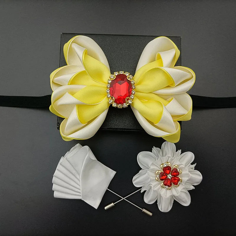 Original Design Bow Tie Set Luxury High-end Men's Dress Shirt Accessories Collar Flower Corsage Wedding Bowtie Pocket Towel Sets