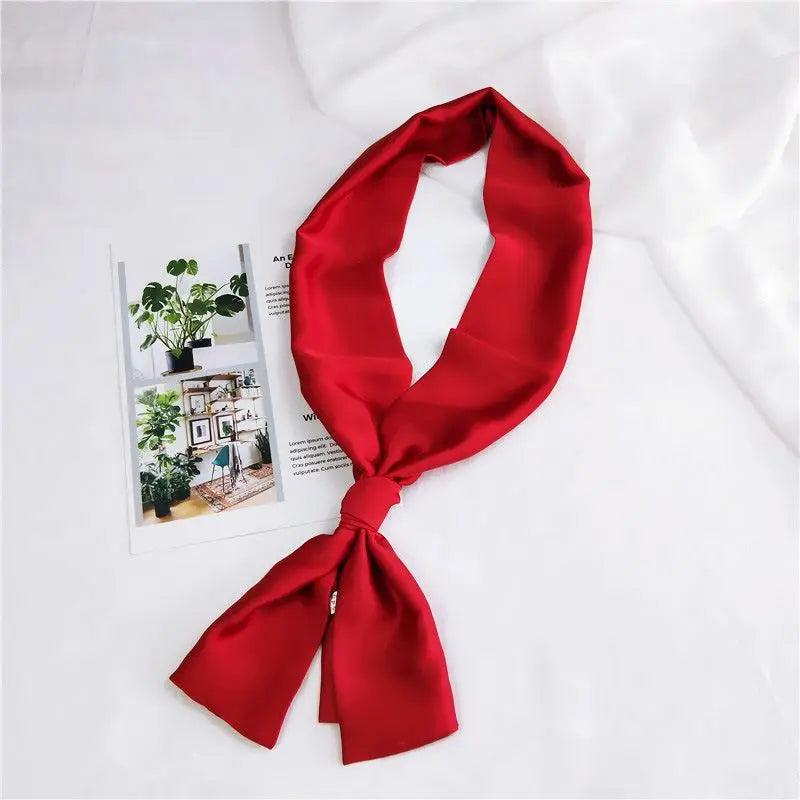 Solid Color High-End Men's Black Thin Scarf Double-Sided Decorative Professional Shirt Anti-Dirt Collar Scarf