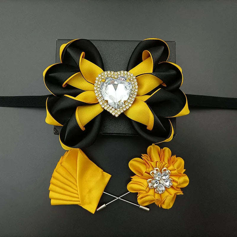 Original Design Bow Tie Set Luxury High-end Men's Dress Shirt Accessories Collar Flower Corsage Wedding Bowtie Pocket Towel Sets