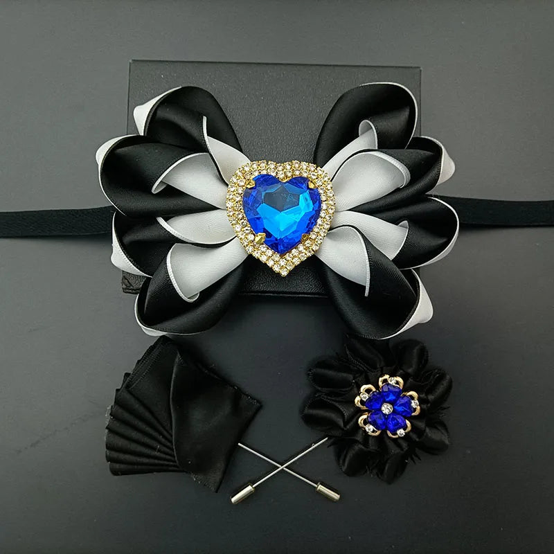 Original Design Bow Tie Set Luxury High-end Men's Dress Shirt Accessories Collar Flower Corsage Wedding Bowtie Pocket Towel Sets