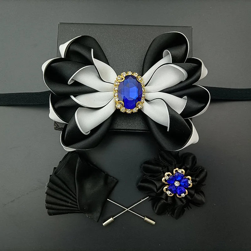 Original Design Bow Tie Set Luxury High-end Men's Dress Shirt Accessories Collar Flower Corsage Wedding Bowtie Pocket Towel Sets