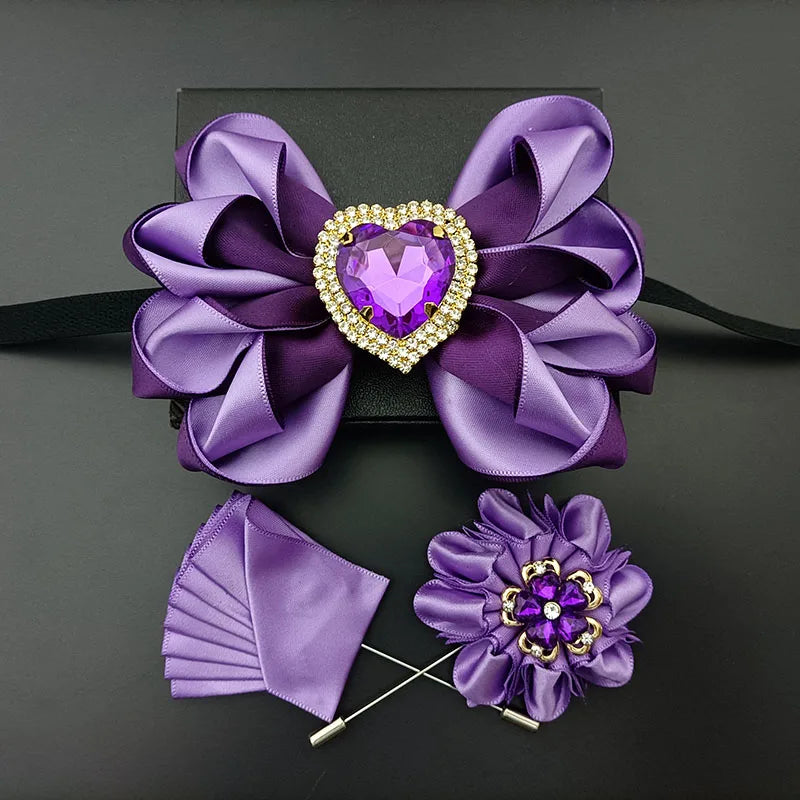 Original Design Bow Tie Set Luxury High-end Men's Dress Shirt Accessories Collar Flower Corsage Wedding Bowtie Pocket Towel Sets