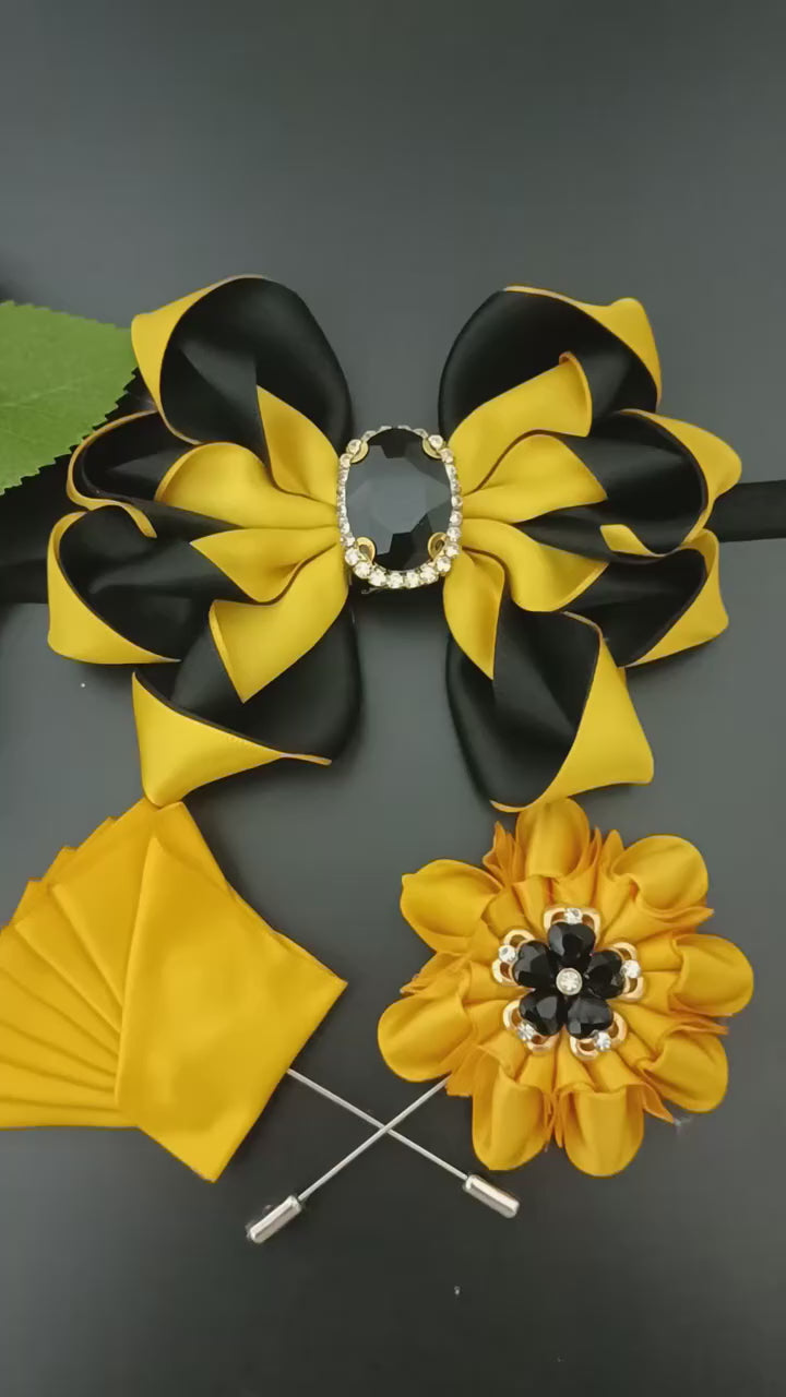 Original Design Bow Tie Set Luxury High-end Men's Dress Shirt Accessories Collar Flower Corsage Wedding Bowtie Pocket Towel Sets